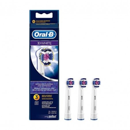 3 pezzi di Testine per Spazzolino Elettrico Eb18 da OralB 3D White