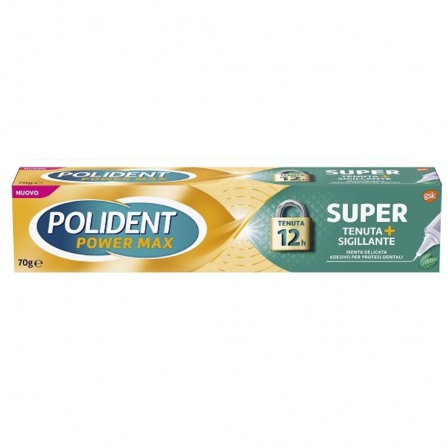 70g di Polident Power Max Super Tenuta Sigillante Adesivo Dentale