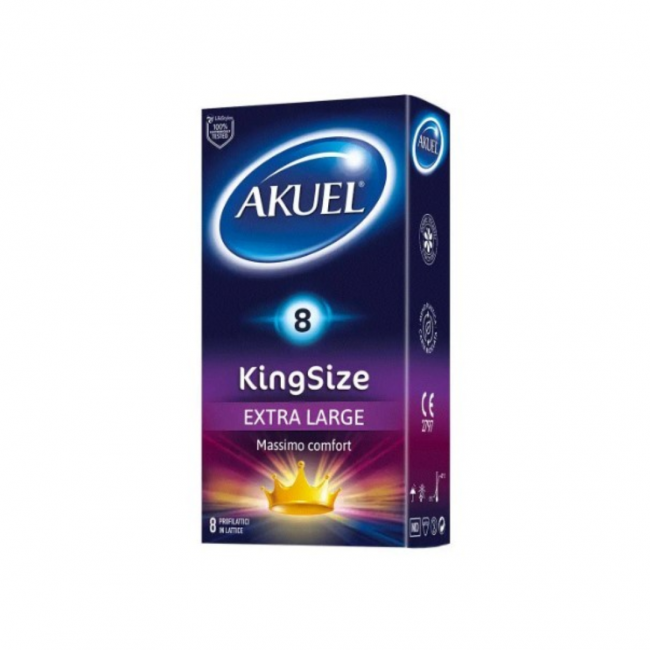 8 pezzi di Akuel King Size Preservativo Extra Large