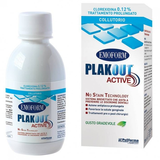 Polifarma Emoform Plakout Active 0,12% 200 Ml + 3 Buste