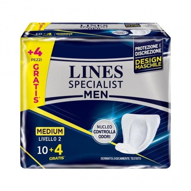 14 pezzi di Lines Specialist Men Assorbente Maschile Medium Livello 2