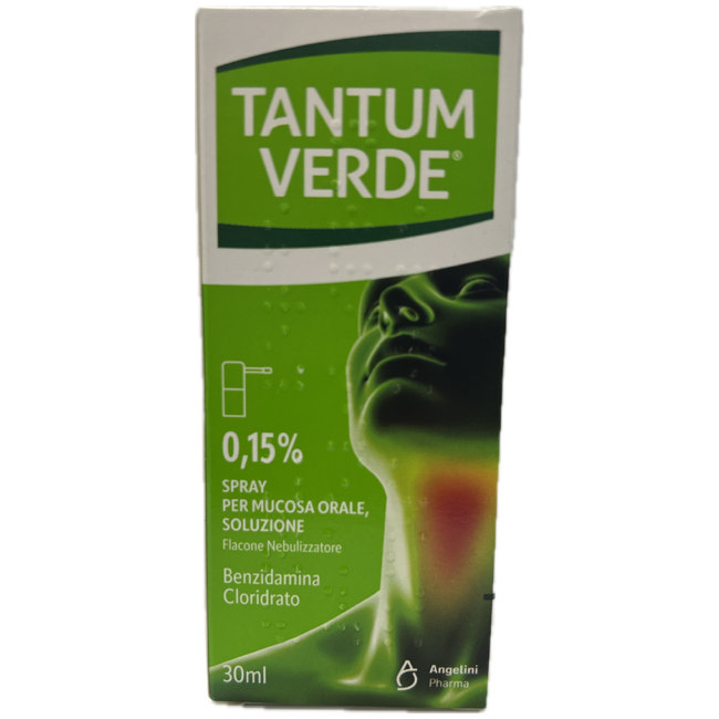 Angelini Tantum Verde 0,15% Spray Per Mucosa Orale, Soluzione Benzidamina Cloridrato