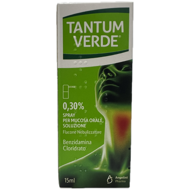 Angelini Tantum Verde 0,30% Spray Per Mucosa Orale, Soluzionebenzidamina Cloridrato