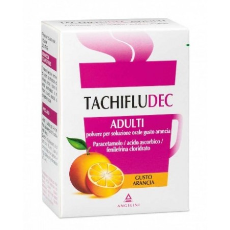 10 Buste di Tachifludec gusto Arancia della Angelini Pharma.