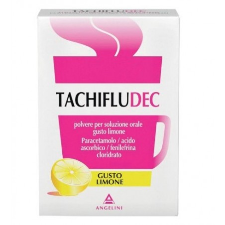 10 Buste di Tachifludec gusto limone della Angelini Pharma.