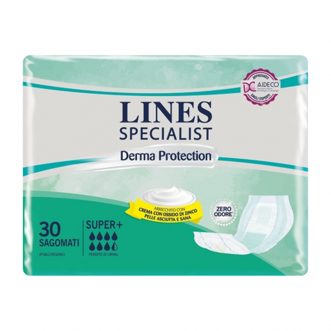 30 pezzi di Lines Specialist Derma Protection Pannoloni Sagomati Super