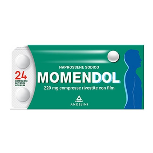 Blister da 24 compresse film rivestite di Momendol 220 mg della Angelini Pharma