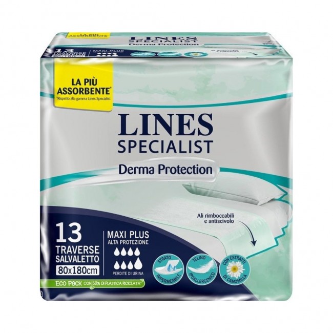 13 pezzi di Lines Specialist Derma Protection Traverse Assorbenti 80x180