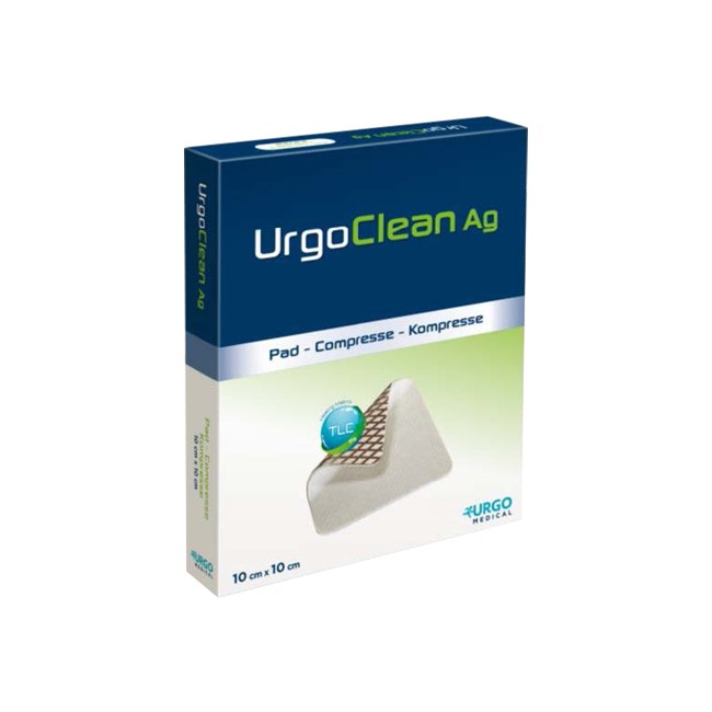 Urgo Medical Medicazione Tnt Assorbente Gelificante Urgoclean Ag/silver 10x10cm 10 Pezzi