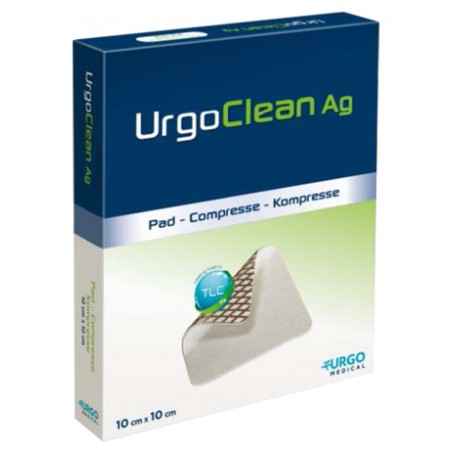 Urgo Medical Medicazione Tnt Assorbente Gelificante Urgoclean Ag/silver 10x10cm 10 Pezzi