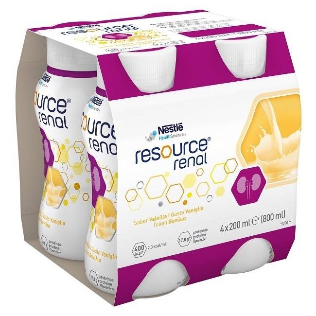 Nestlè Resource Renal Vaniglia 4 Bottigliette Da 200 Ml