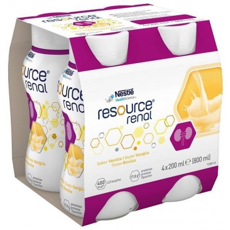 Nestlè Resource Renal Vaniglia 4 Bottigliette Da 200 Ml