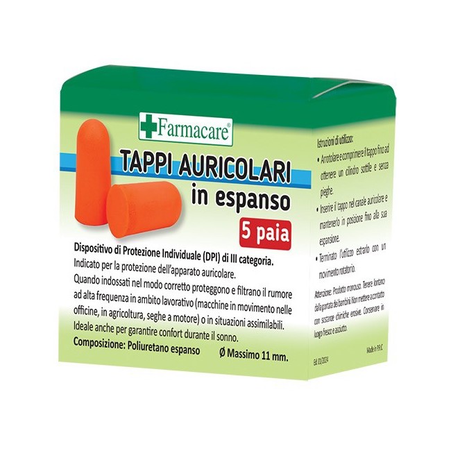 Farmacare Tappi Auricolari Espanso 5 Paia