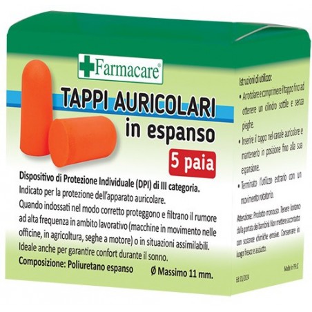 Farmacare Tappi Auricolari Espanso 5 Paia