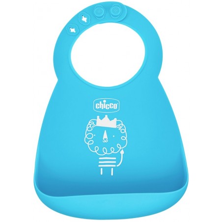 Chicco Bavaglia Silicone Azzurro