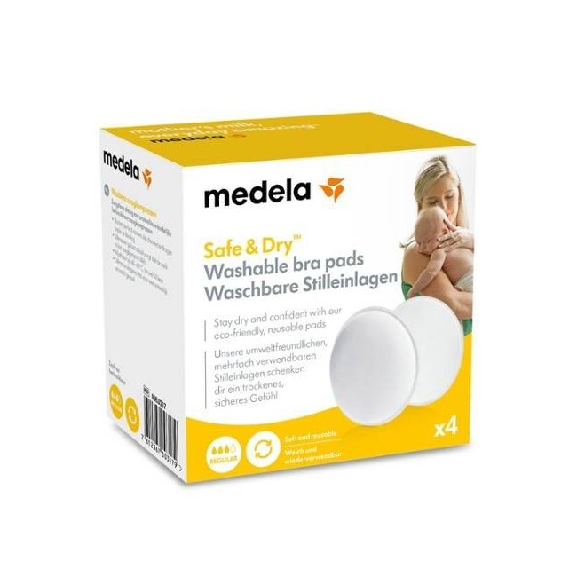 Medela Safe & Dry Coppetta Assorbilatte Lavabile 4 Pezzi