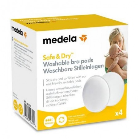 Medela Safe & Dry Coppetta Assorbilatte Lavabile 4 Pezzi