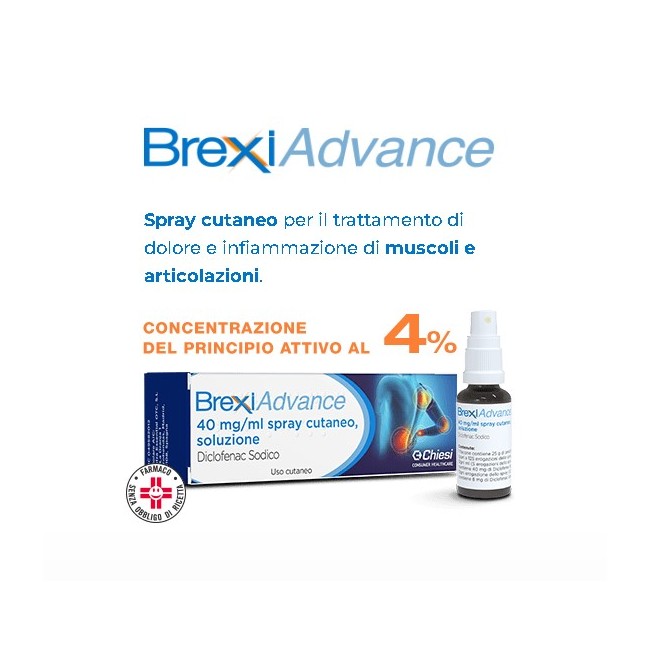 Dompe' Brexiadvance 40 Mg/ml Spray Cutaneo, Soluzione Diclofenac Sodico