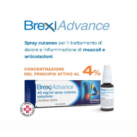 Dompe' Brexiadvance 40 Mg/ml Spray Cutaneo, Soluzione Diclofenac Sodico