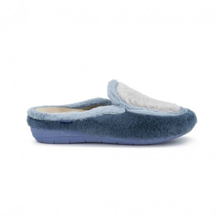 1 paio di Milly Slippers in Pelliccia Sintetica Bicolore Blu/Grigia da Scholl Shoes