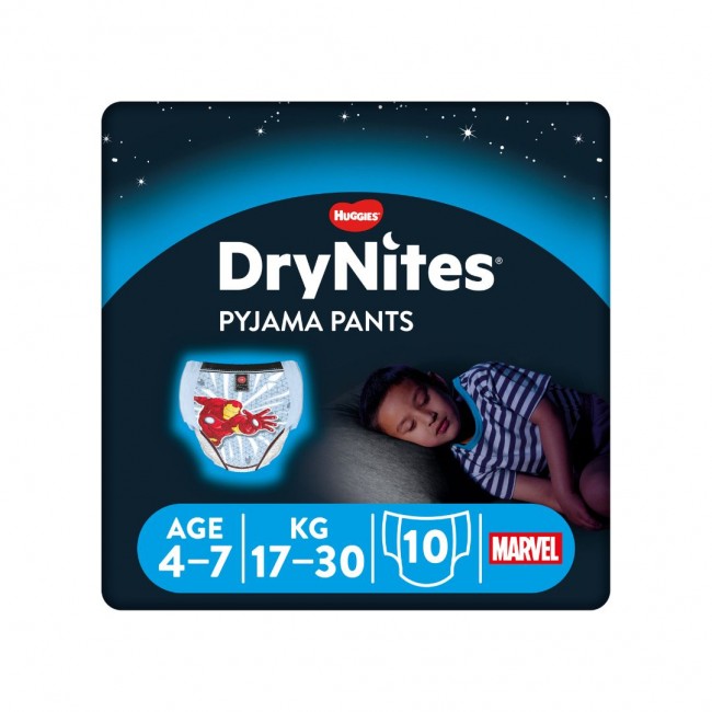 10 pezzi di Mutandine Assorbenti per Bambini 17/30 Kg da Huggies DryNites