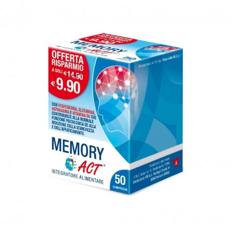 50 compresse di Integratore per la Memoria di Memory Act