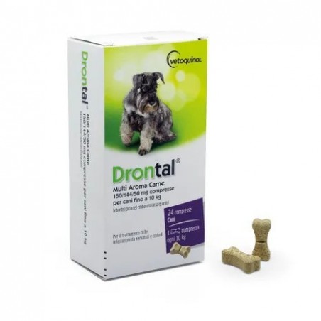 Vetoquinol Drontal Multi Aroma Carne 150/144/50 Mg Compresse Per Cani Fino A 10 Kg