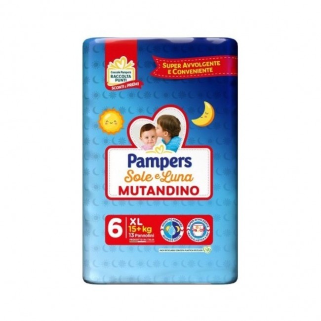 13 pannolini da Pampers Sole&Luna Mutandino XL 15kg+