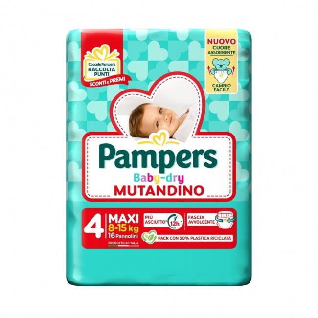 16 pannolini di Pannolino a Mutandina Maxi 8-15Kg da Pampers Baby Dry