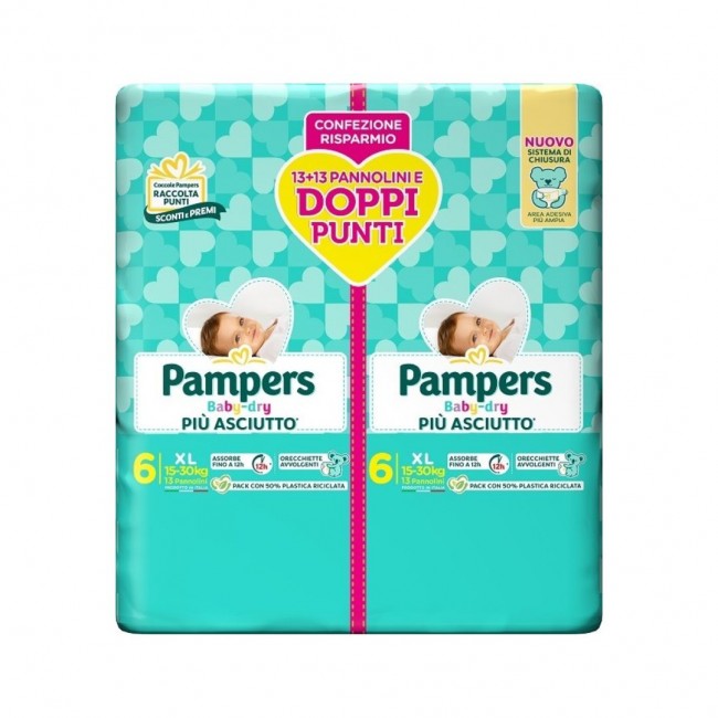 26 pannolini di Pannolini Maxi 15-30Kg Doppia Confezione da Pampers Baby Dry