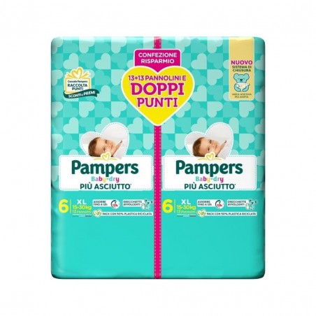 26 pannolini di Pannolini Maxi 15-30Kg Doppia Confezione da Pampers Baby Dry