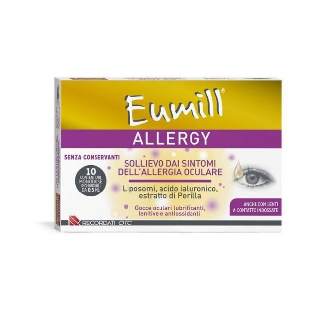 10 flaconcini di Gocce Oculari Antinfiammatorie da Eumill Allergy