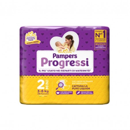 28 pannolini da Pampers Progressi Pannolini Mini 3-6Kg