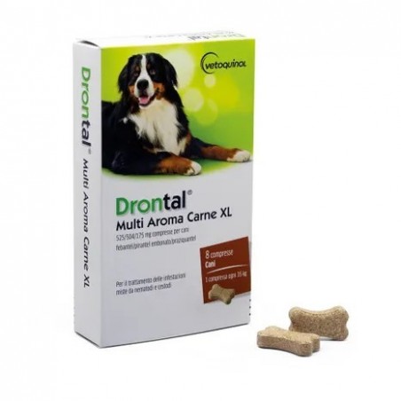 Vetoquinol Drontal Multi Aroma Carne Xl 525/504/175 Mg Compresse Per Cani