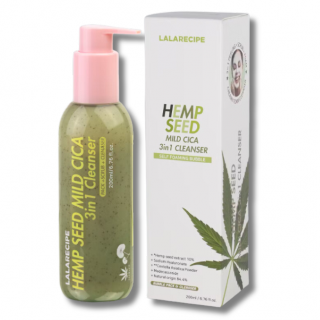 Seoul Cosmetics Co Lalarecipe Hemp Seed Mild Cica 3in1 Cleanser 200 Ml