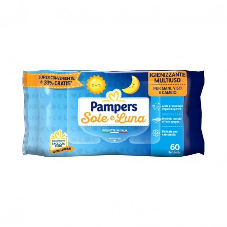 52 Salviette di Salviette Detergenti da Pampers Sole e Luna