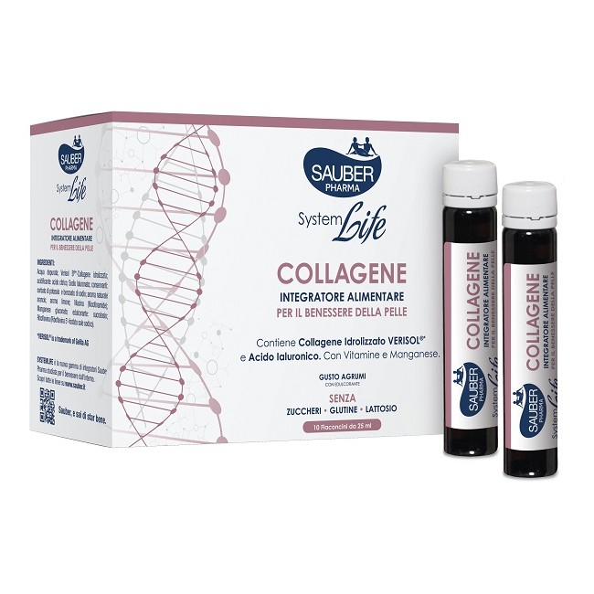 Italsilva Commerciale Sauber Systemlife Antieta' Collagene 10 Flaconcini Da 25 Ml