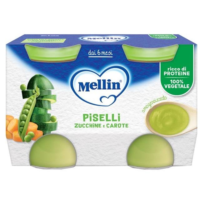 Danone Mellin Omogeneizzato Piselli E Carote 2 Pezzi Da 130 G