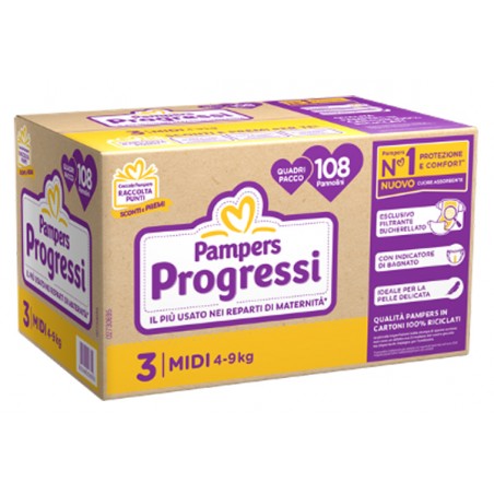 Fater Pampers Quadri Progressi Midi 108 Pezzi