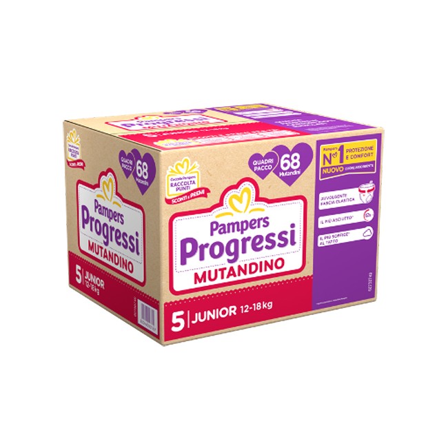 Fater Pampers Progressi Mutandina Quadri Junior 68 Pezzi