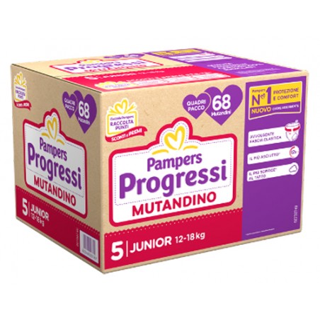 Fater Pampers Progressi Mutandina Quadri Junior 68 Pezzi