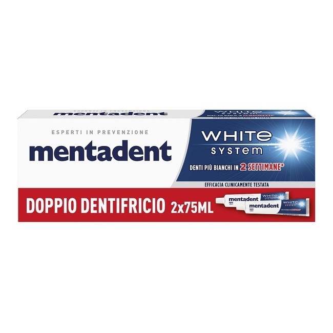 Unilever Mentadent White System 2 Pezzi Da 75 Ml