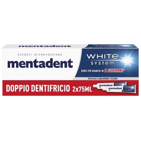 Unilever Mentadent White System 2 Pezzi Da 75 Ml