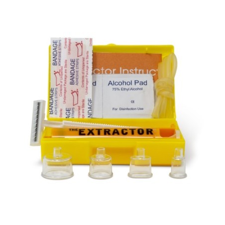 Farvisan Extractor Estrattore Veleno Kit 1 Estrattore + 4 Coppette Plastica Aspira Veleno + Cerotti + 1 Rasoio + 1 Laccio Emosta