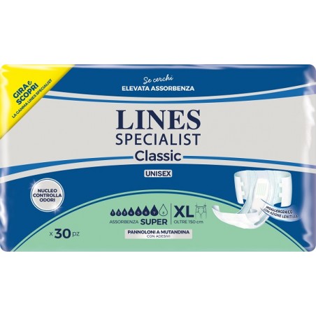 Fater Pannolone A Mutanda Lines Specialist Classic Super Pm Xl 30 Pezzi