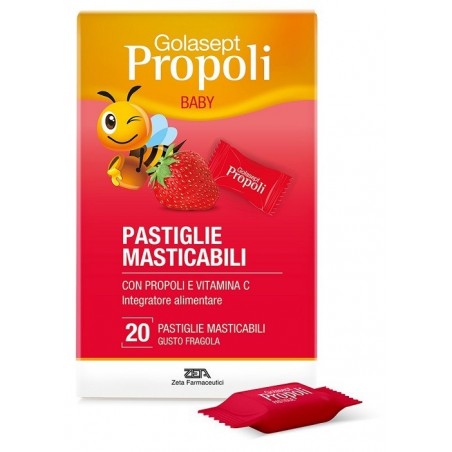 Zeta Farmaceutici Golasept Propoli Baby Fragola 20 Pastiglie Masticabili