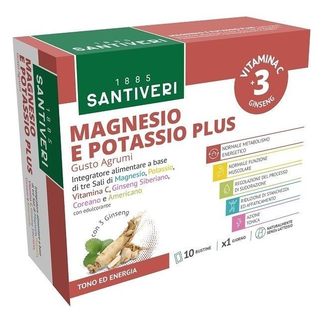 Santiveri Magnesio & Potassio Plus Sali Minerali 10 Bustine