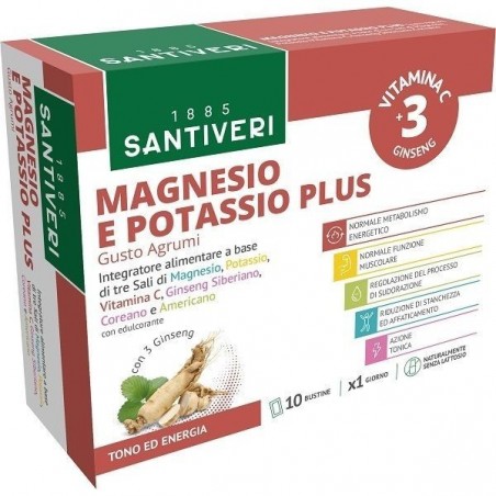 Santiveri Magnesio & Potassio Plus Sali Minerali 10 Bustine