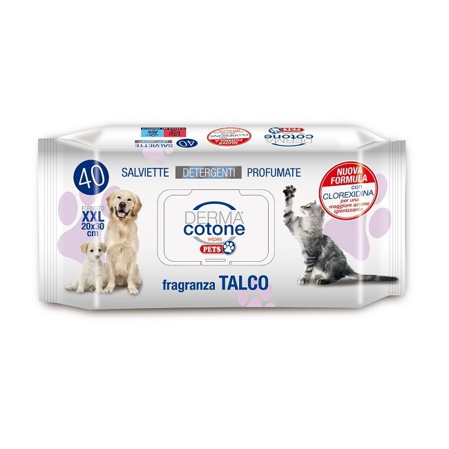 Da. Ma. Distribuzione Dermacotone Salviettine Pet Talco 40 Pezzi