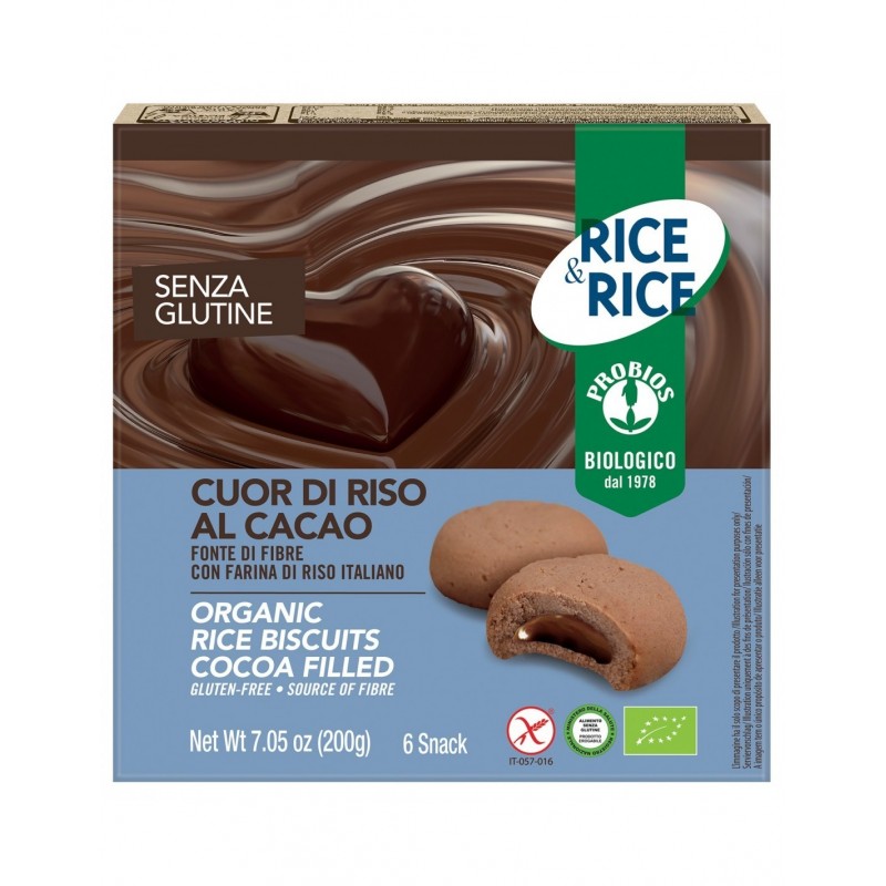 Probios Societa' Benefit Rice&rice Cuor Di Riso Al Cacao 6 X 33 G